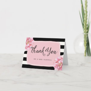 Tarjeta de agradecimiento de boda Floral Chic / Ro