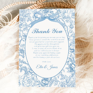 Tarjeta de agradecimiento de boda floral chinoiser