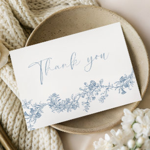 Tarjeta de agradecimiento de boda floral clásica v