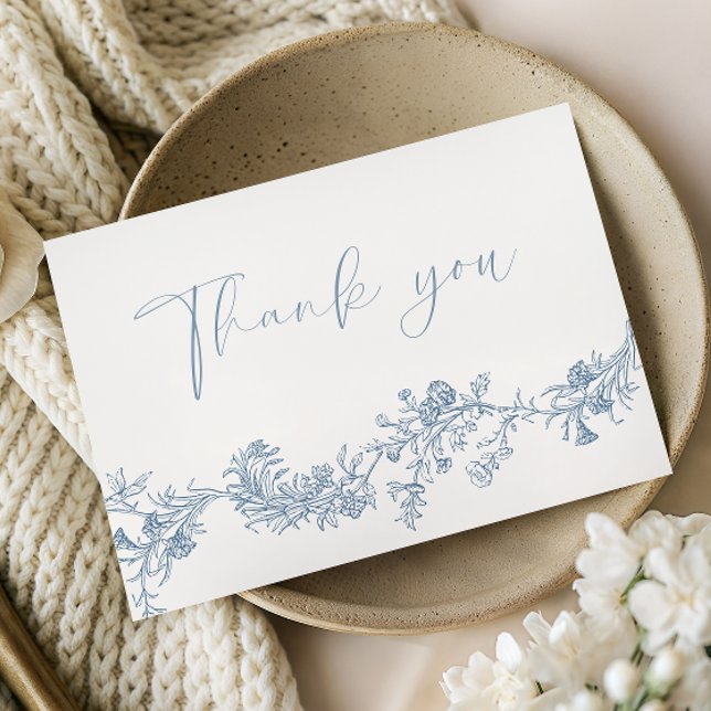 Tarjeta de agradecimiento de boda floral clásica v (Subido por el creador)