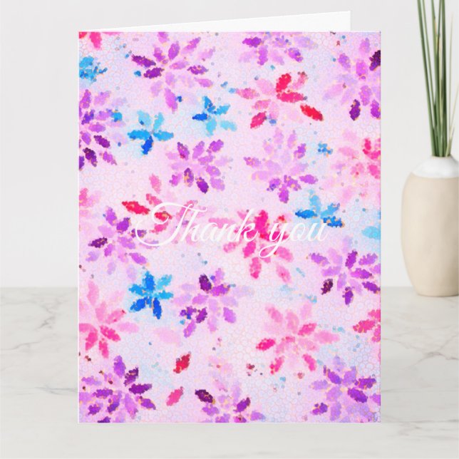 Tarjeta de agradecimiento de boda floral con acuar (Anverso)