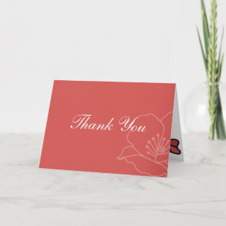 Tarjeta de agradecimiento de boda floral con amapo