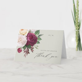 Tarjeta de agradecimiento de boda floral de blooms