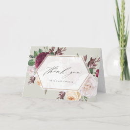 Tarjeta de agradecimiento de boda floral de blooms