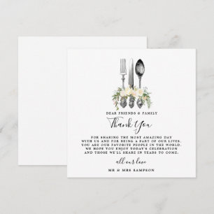 tarjeta de agradecimiento de boda floral de cubert