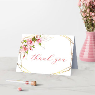Tarjeta de agradecimiento de boda floral de magnol