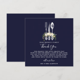 tarjeta de agradecimiento de boda floral de marina