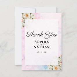 Tarjeta de agradecimiento de Boda Floral de Rubor