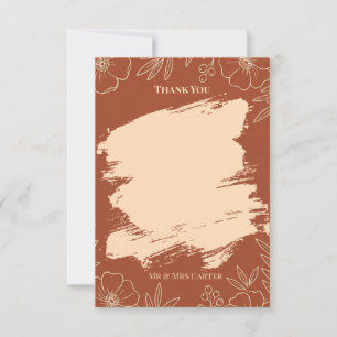 Tarjeta de agradecimiento de boda floral de terrac
