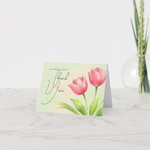 Tarjeta de agradecimiento de boda floral de tulipá