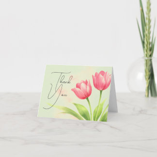 Tarjeta de agradecimiento de boda floral de tulipá