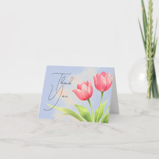 Tarjeta de agradecimiento de boda floral de tulipá