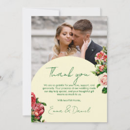 Tarjeta de agradecimiento de boda Floral Elegance