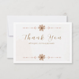 Tarjeta de agradecimiento de boda floral elegante