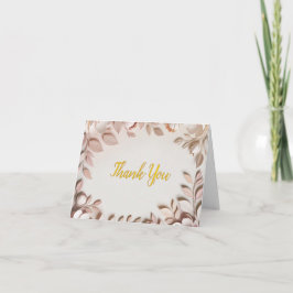 Tarjeta de agradecimiento de boda floral elegante