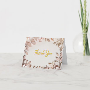 Tarjeta de agradecimiento de boda floral elegante