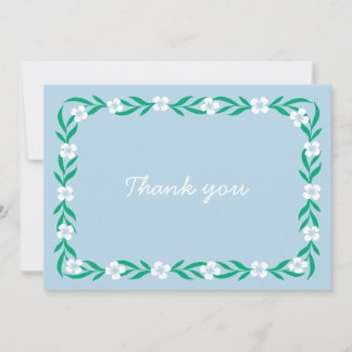 Tarjeta de agradecimiento de boda floral elegante