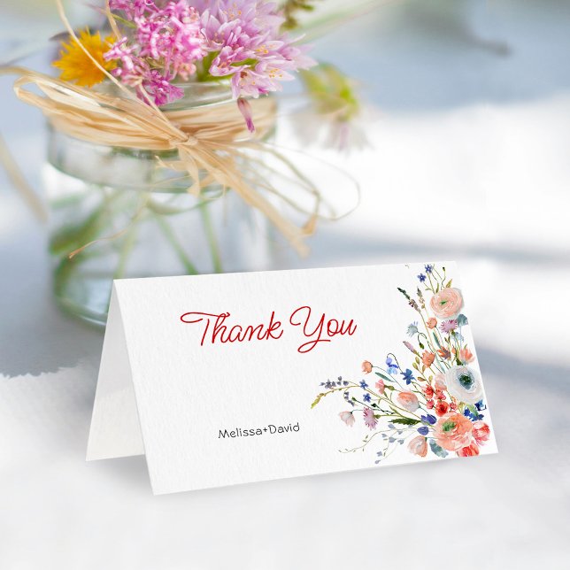 Tarjeta de agradecimiento de boda floral elegante  (Subido por el creador)