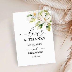 Tarjeta de agradecimiento de boda floral elegante