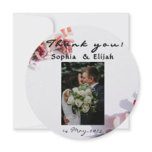 Tarjeta de agradecimiento de boda floral elegante 