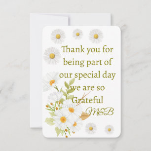 Tarjeta de agradecimiento de boda floral elegante