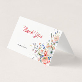 Tarjeta de agradecimiento de boda floral elegante 