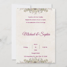 Tarjeta de agradecimiento de boda floral elegante