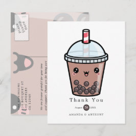 Tarjeta de agradecimiento de boda floral en acuare