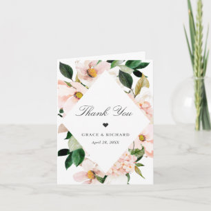 Tarjeta de agradecimiento de boda floral Hortensia