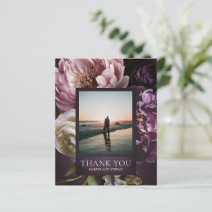 Tarjeta de agradecimiento de boda floral maximalis