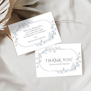 Tarjeta de agradecimiento de boda floral moderna m