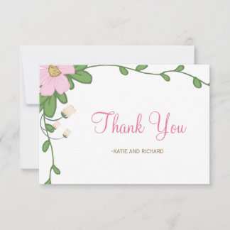 Tarjeta de agradecimiento de boda floral Peonía