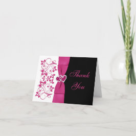 Tarjeta de agradecimiento de boda floral rosa, bla