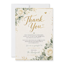 Tarjeta de agradecimiento de boda floral rosa rubo