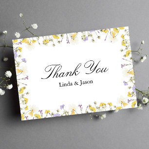 Tarjeta de agradecimiento de boda floral rústica p