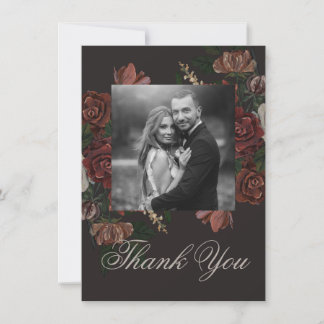 Tarjeta de agradecimiento de boda floral temperame