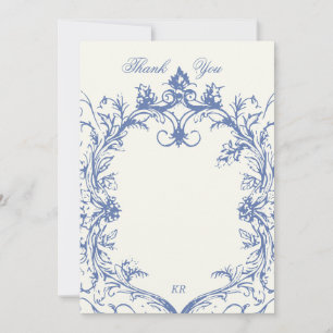Tarjeta de agradecimiento de boda floral vintage f