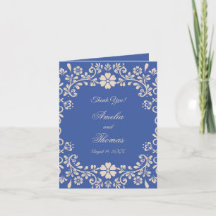Tarjeta de agradecimiento de boda floral vintage m
