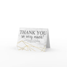 Tarjeta de agradecimiento de boda geométrica elega