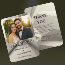 Tarjeta de agradecimiento de Boda geométrico moder
