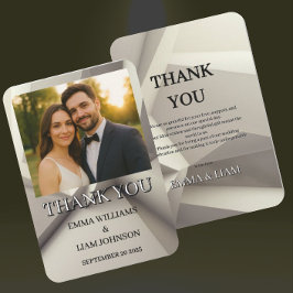 Tarjeta de agradecimiento de Boda geométrico moder