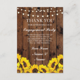 Tarjeta de agradecimiento de boda girasoles de mad