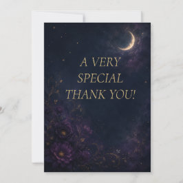 Tarjeta de agradecimiento de boda gótica celestial