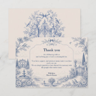 Tarjeta de agradecimiento de boda Historia del lug
