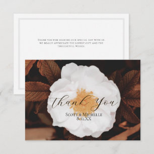 Tarjeta de agradecimiento de boda Hojas de cobre R