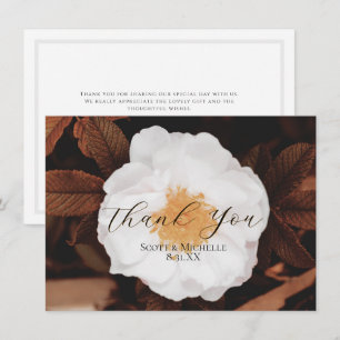 Tarjeta de agradecimiento de boda Hojas de cobre R