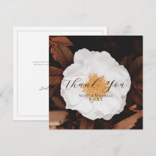Tarjeta de agradecimiento de boda Hojas de cobre R
