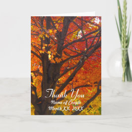 Tarjeta de agradecimiento de boda Hojas de otoño