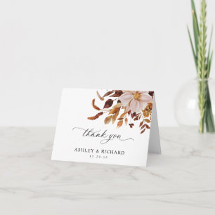 Tarjeta de agradecimiento de boda Hojas de Otoño