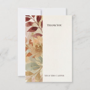 Tarjeta de agradecimiento de boda Hojas de otoño d